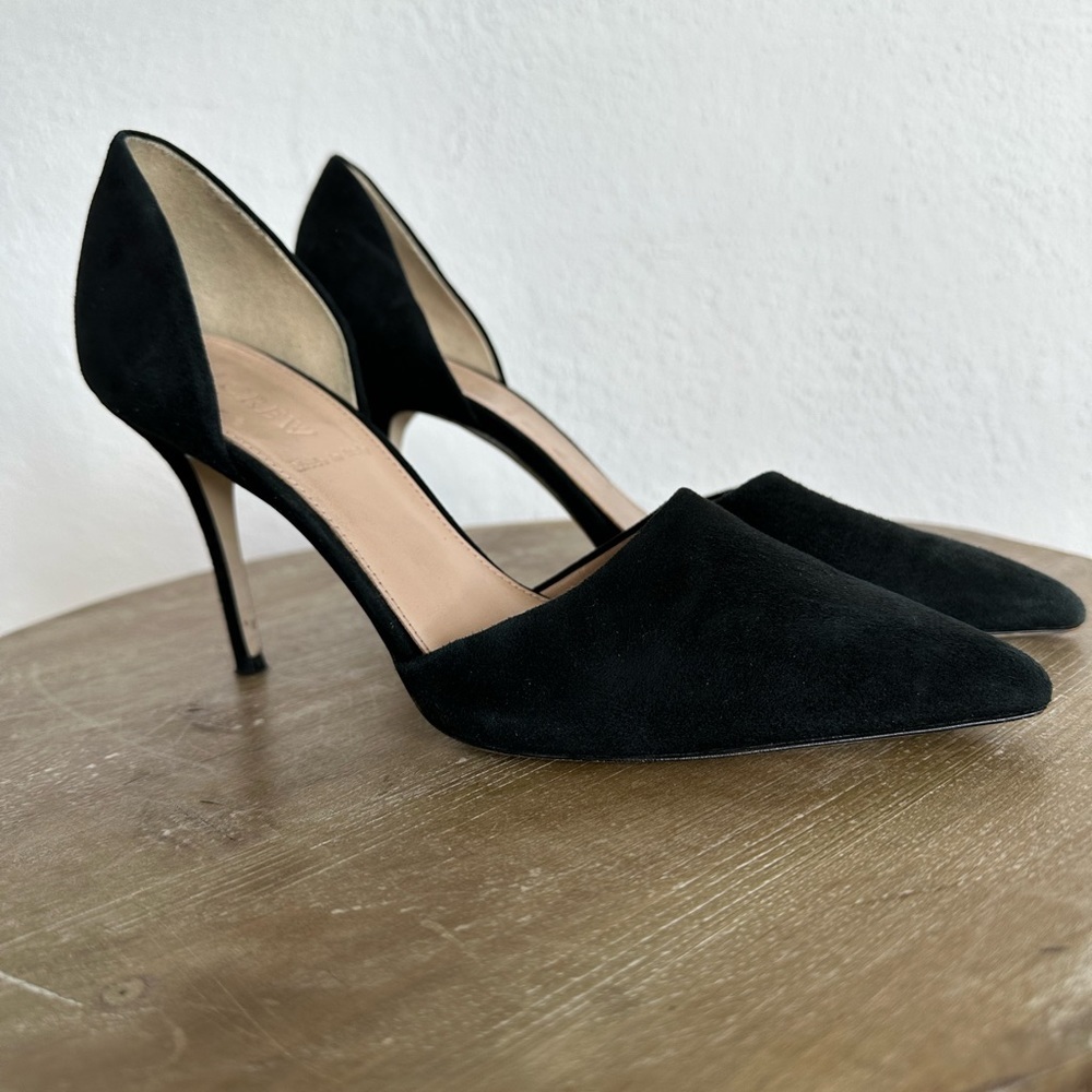 J. Crew Black Pointed D'Orsay Stiletto Heels - Picture 12 of 13